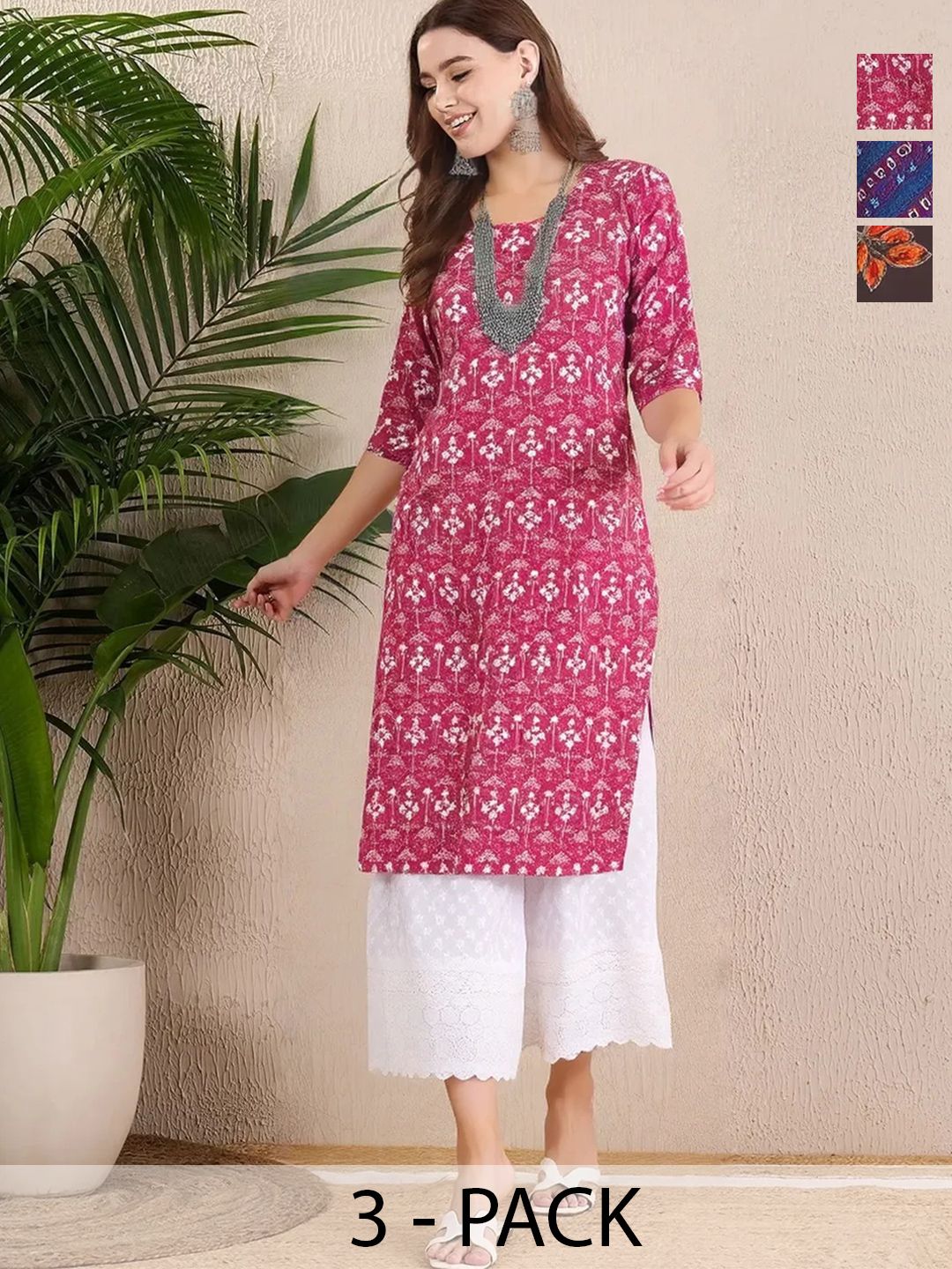 popmantra Women Ethnic Motifs Printed Crepe Kurta