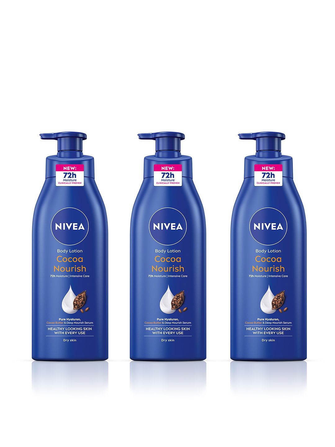 Nivea Nivea Set of 3 Cocoa Nourish Body Lotion with Hyaluron for 72h Moisturization - 400ml each