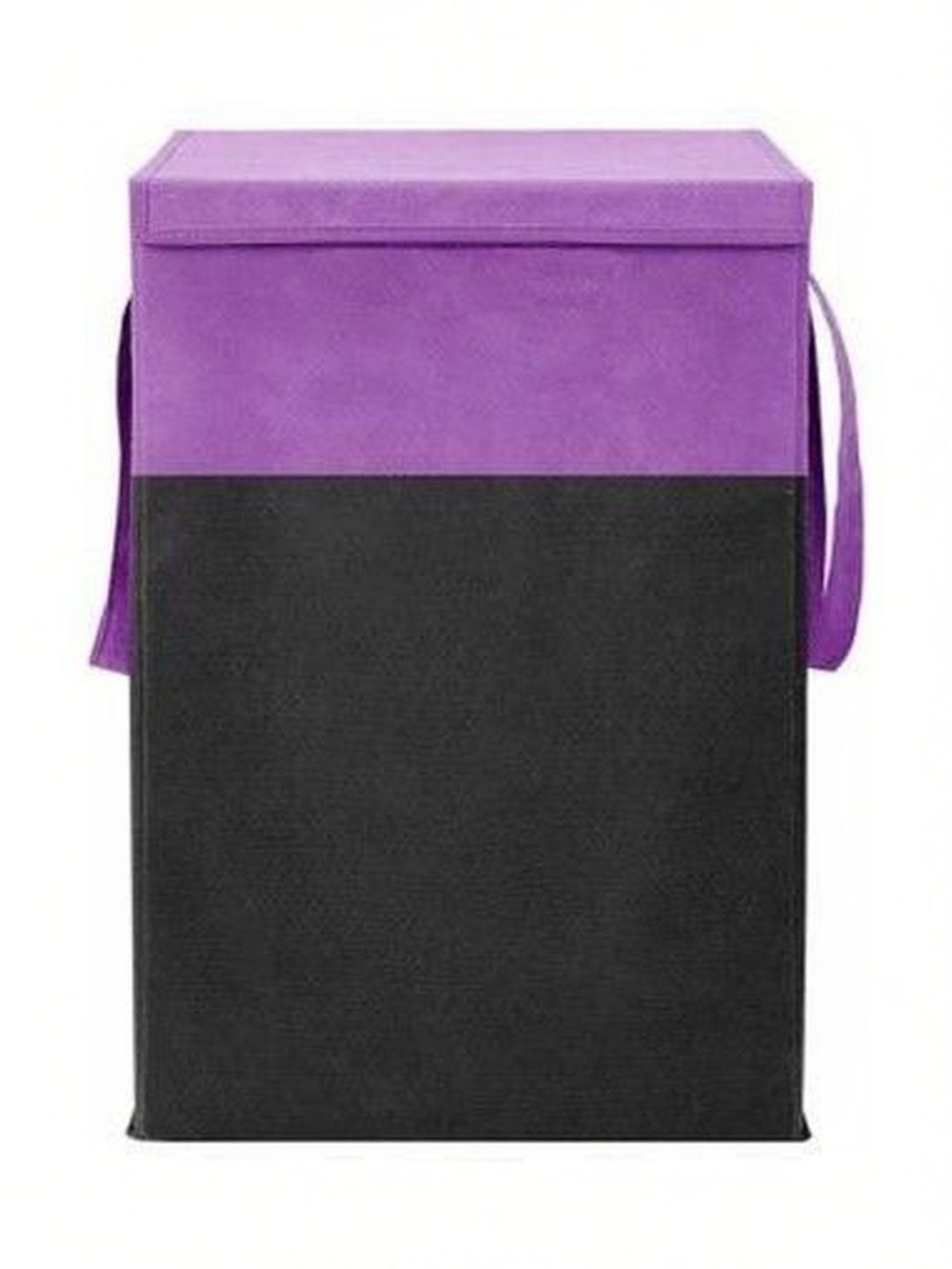 ZOVIRA Purple & Black Printed Cotton Foldable Laundry Bag