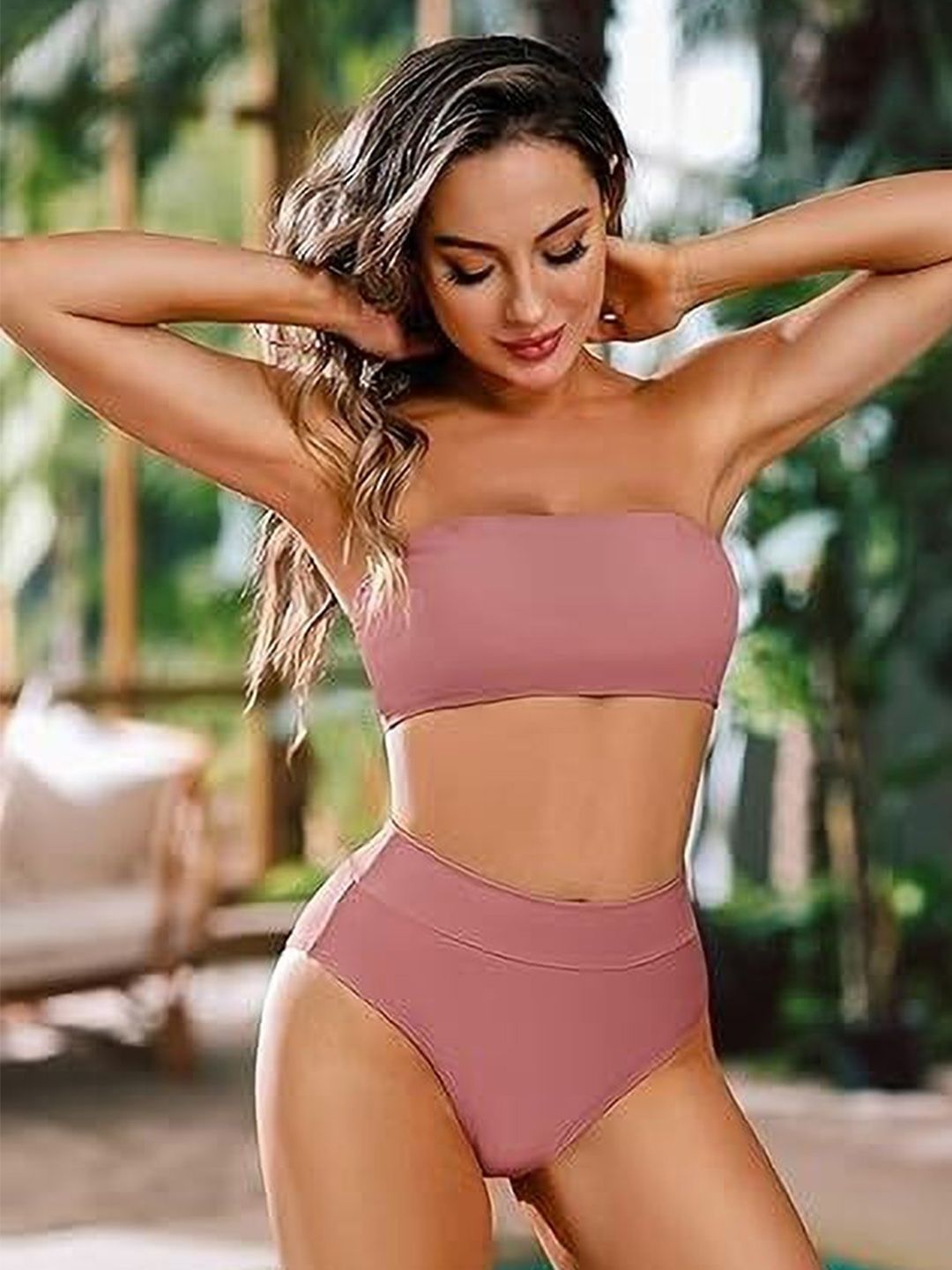fanery sue Strapless Neck Swim Bikini Set