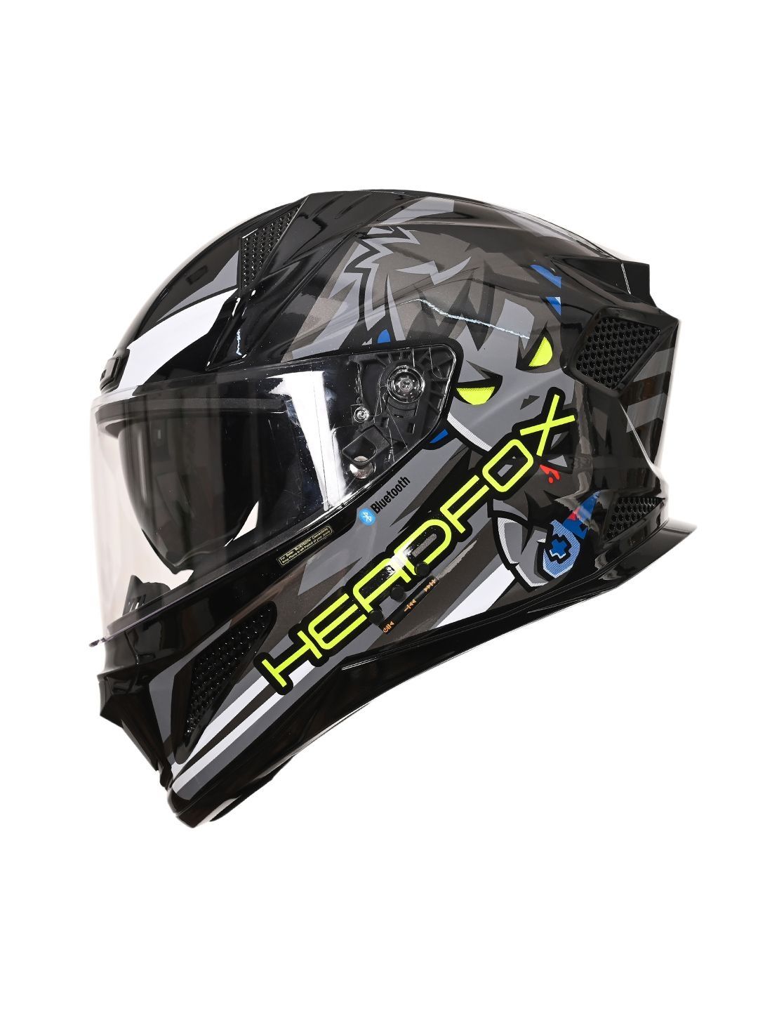 HEADFOX Men Printed Shady Smart Bluetooth Full Face Helmet
