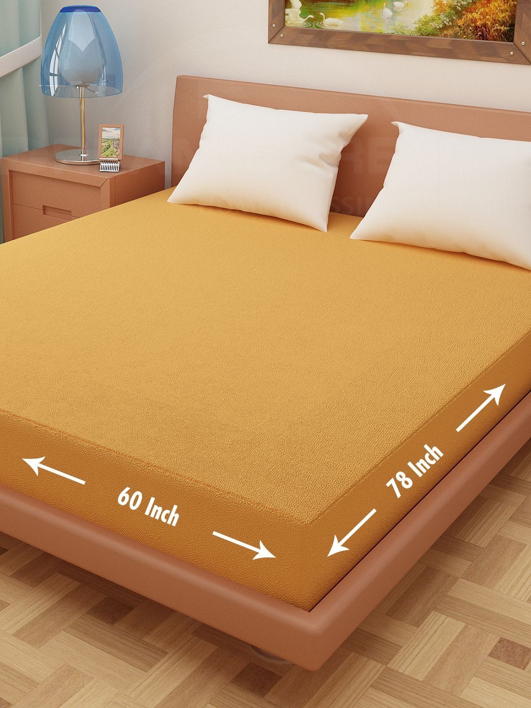 DREAM CARE Gold-Toned Terry Water Resistant Mattress Protector