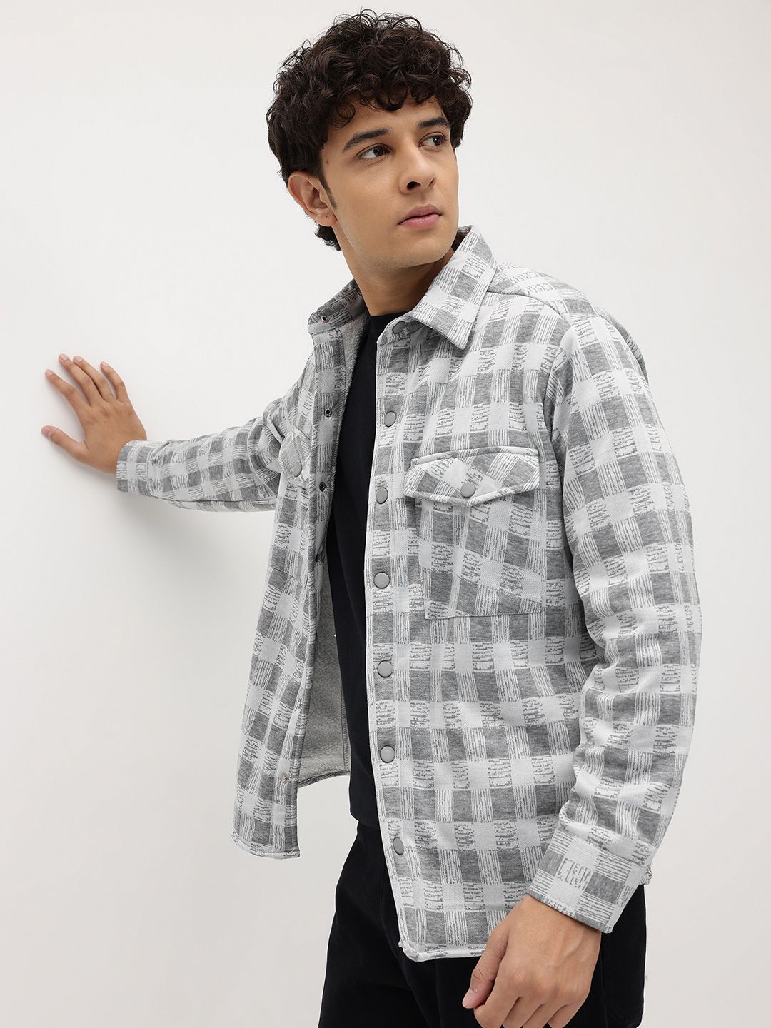 Roadster The Roadster Life Co. Other Checks Spread Collar Sherpa Shacket