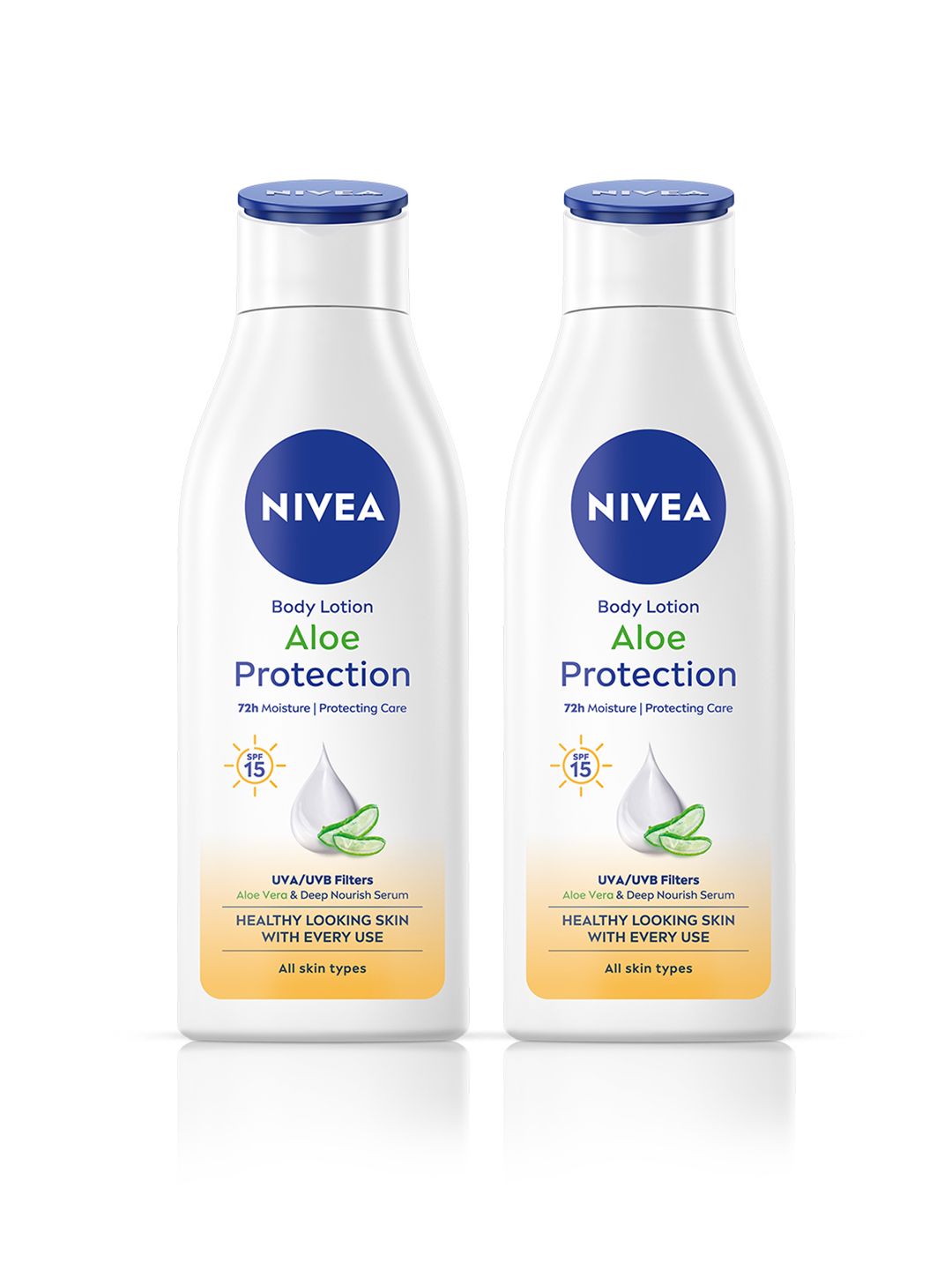 Nivea NIVEA Set of 2 Aloe Protection SPF 15 Deep Moisture Serum Body Lotion 200 ml each
