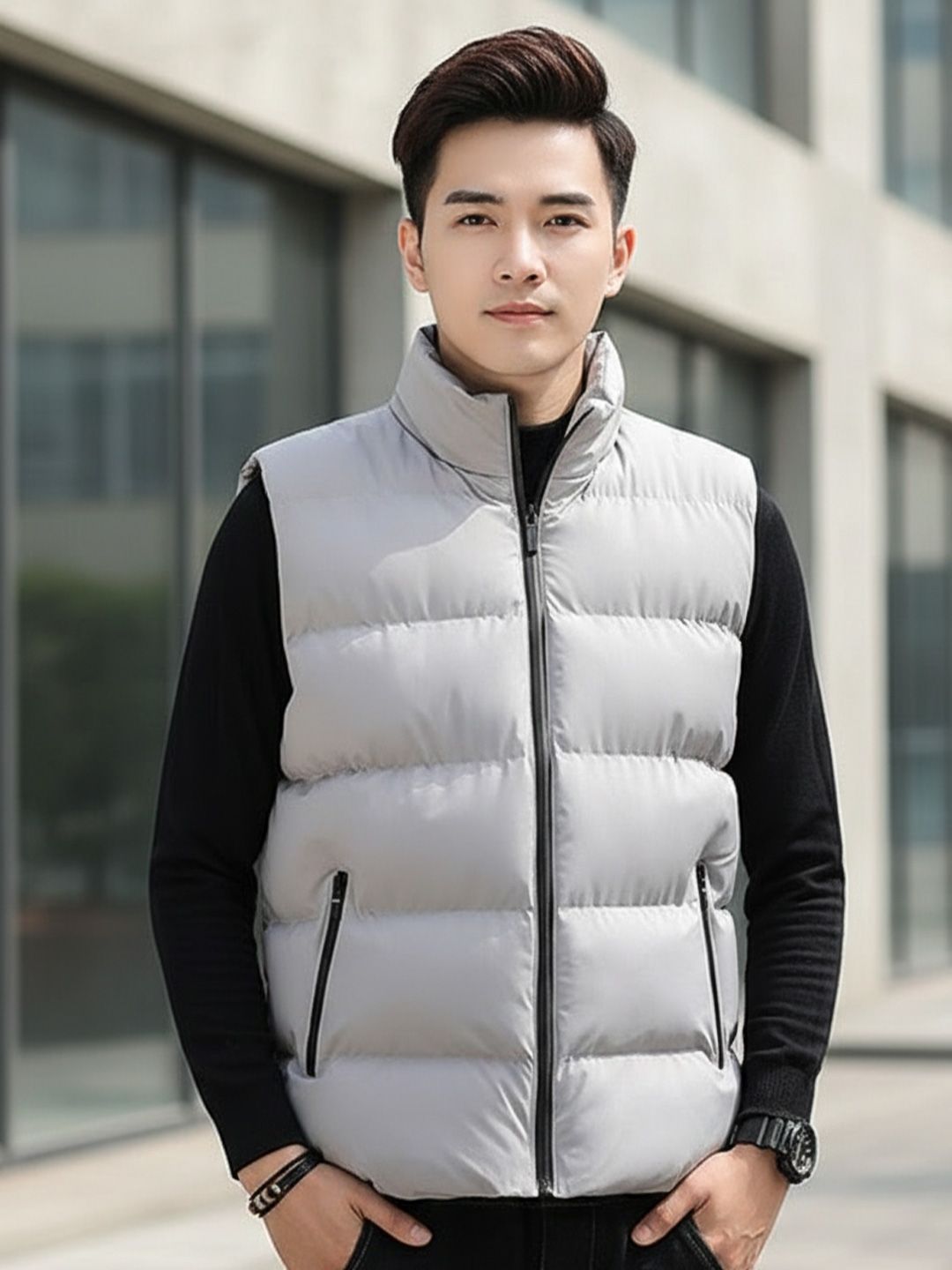 Mast & Harbour Men Stand Collar Puffer Jacket