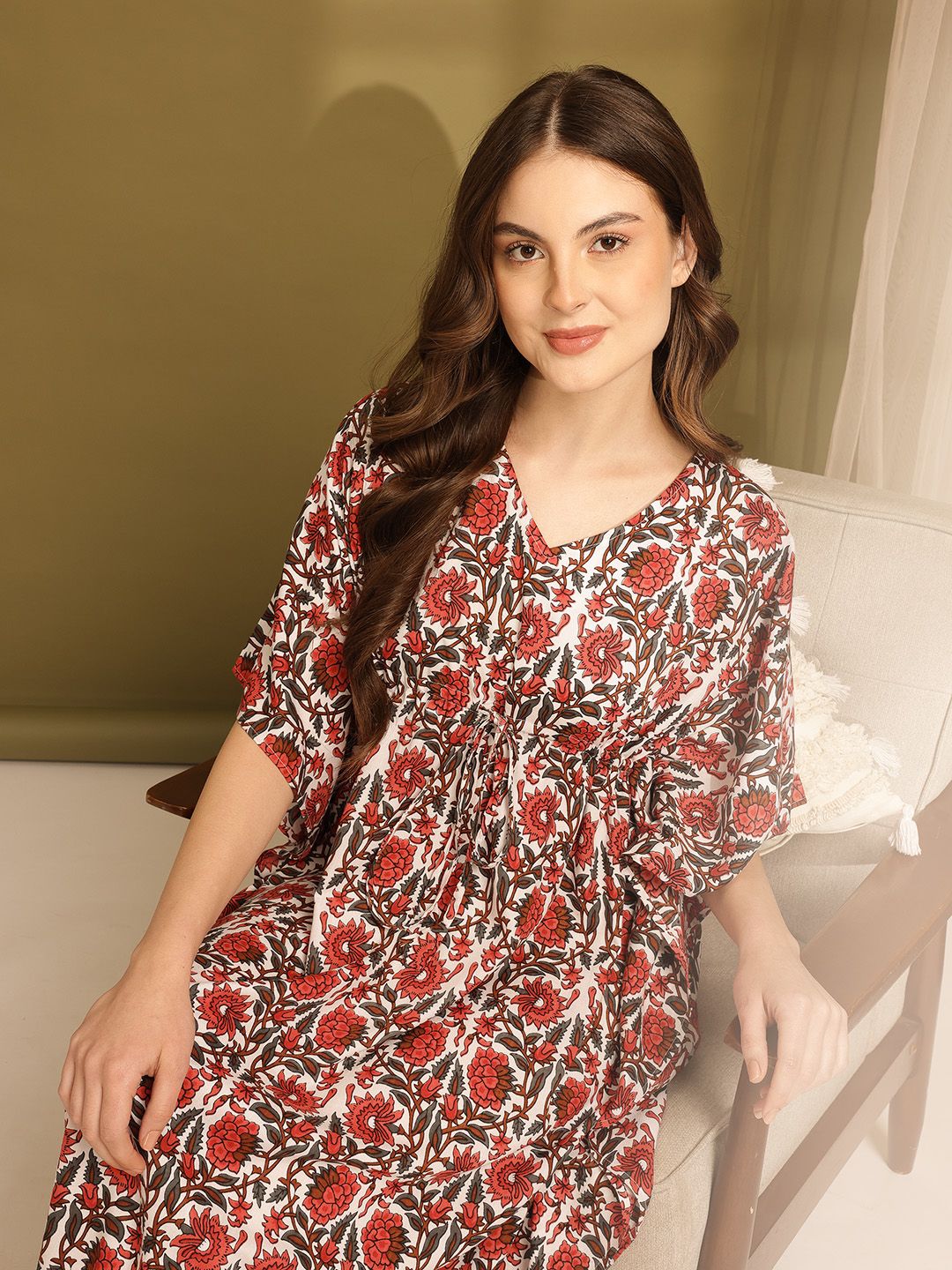 ETC ETC Floral Printed Kaftan Style Nightdress
