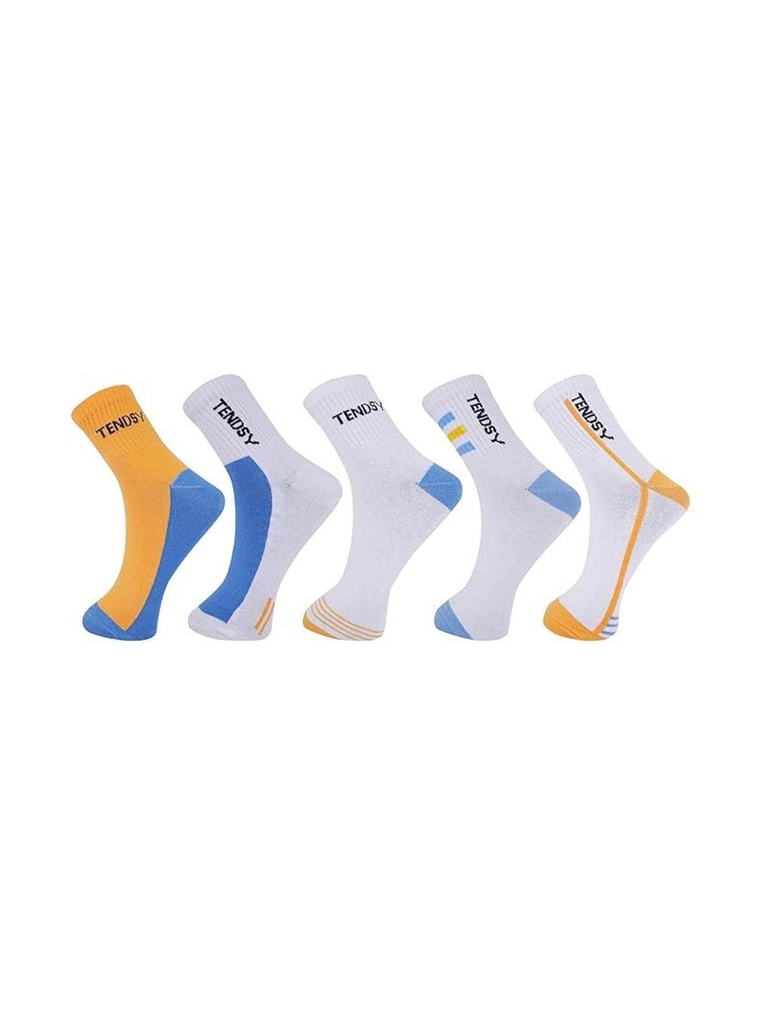 TENDSY Unisex Pack of 5 Patterned Cotton Ankle Length Socks
