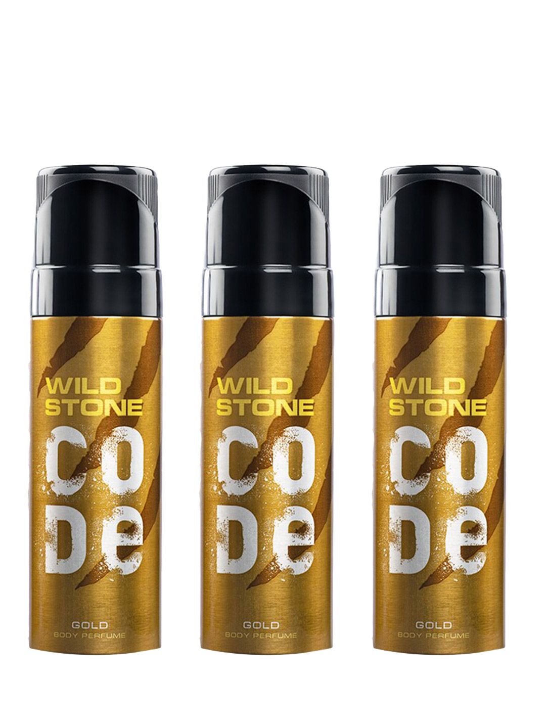 Wild stone code Set of 3 Gold Long Lasting Body Deodorants - 150 ml each
