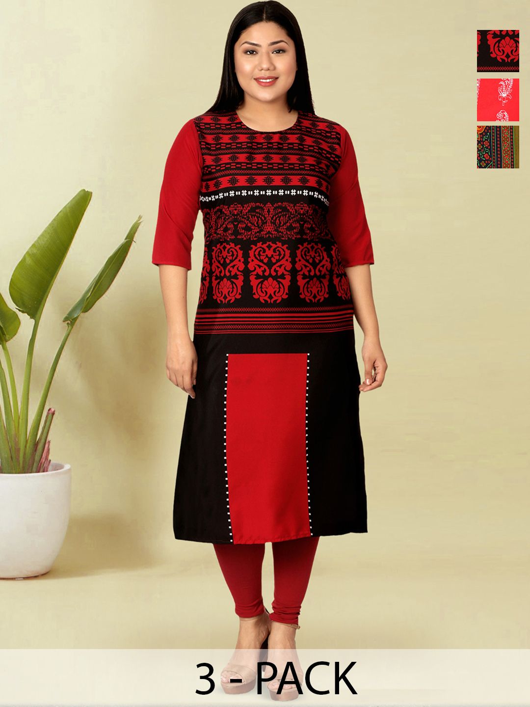 popmantra Women Ethnic Motifs Printed Crepe Kurta