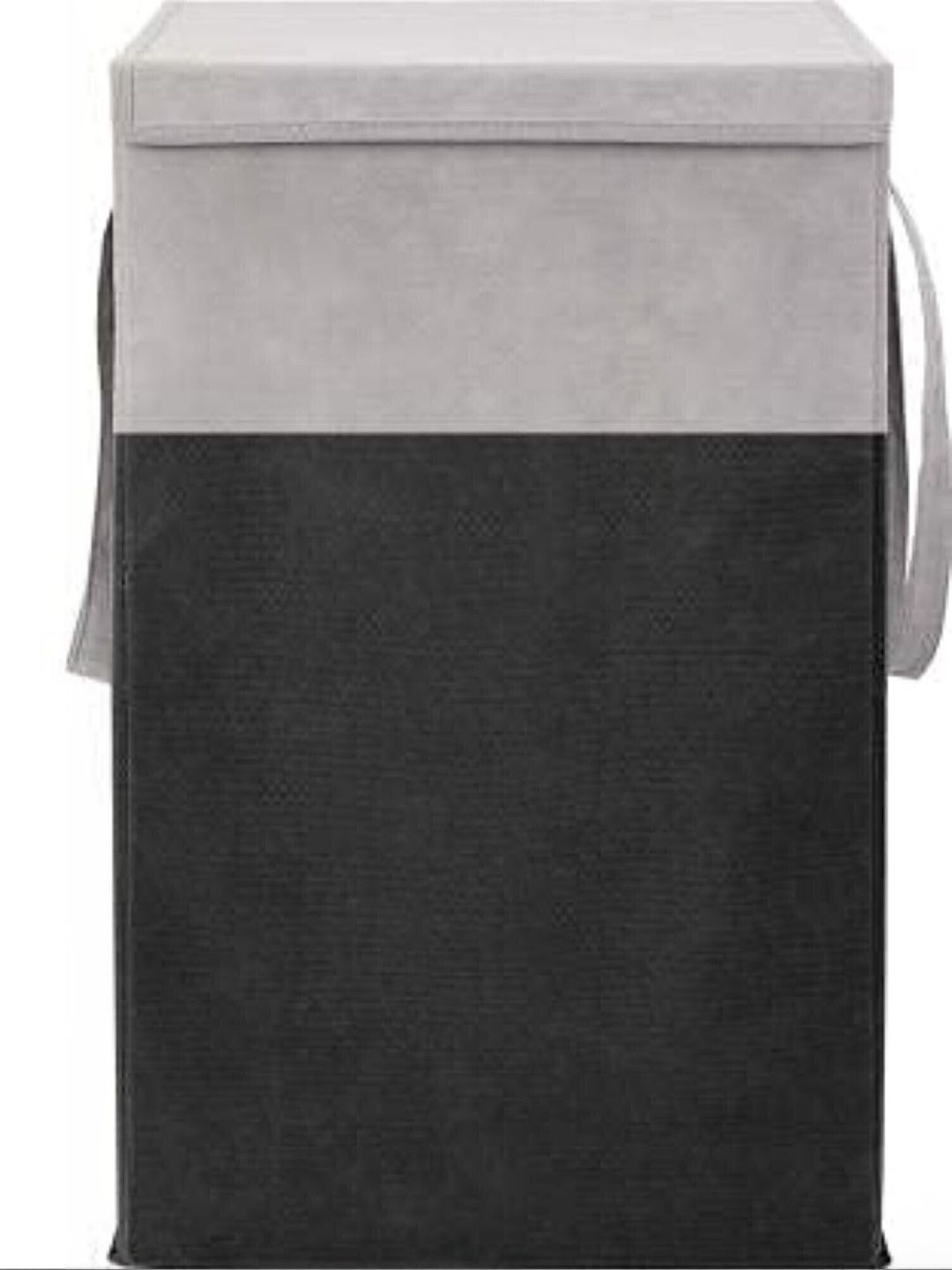 ZOVIRA Black & Grey Printed Cotton Foldable Laundry Bag