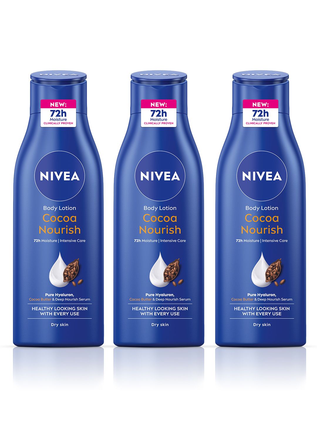 Nivea Nivea Set of 3 Cocoa Nourish Moisturiser For Dry Skin Body Lotion - 200 ml each