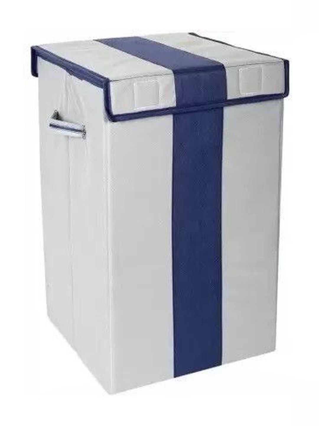 ZOVIRA Grey & Blue Cotton Foldable Laundry Bag