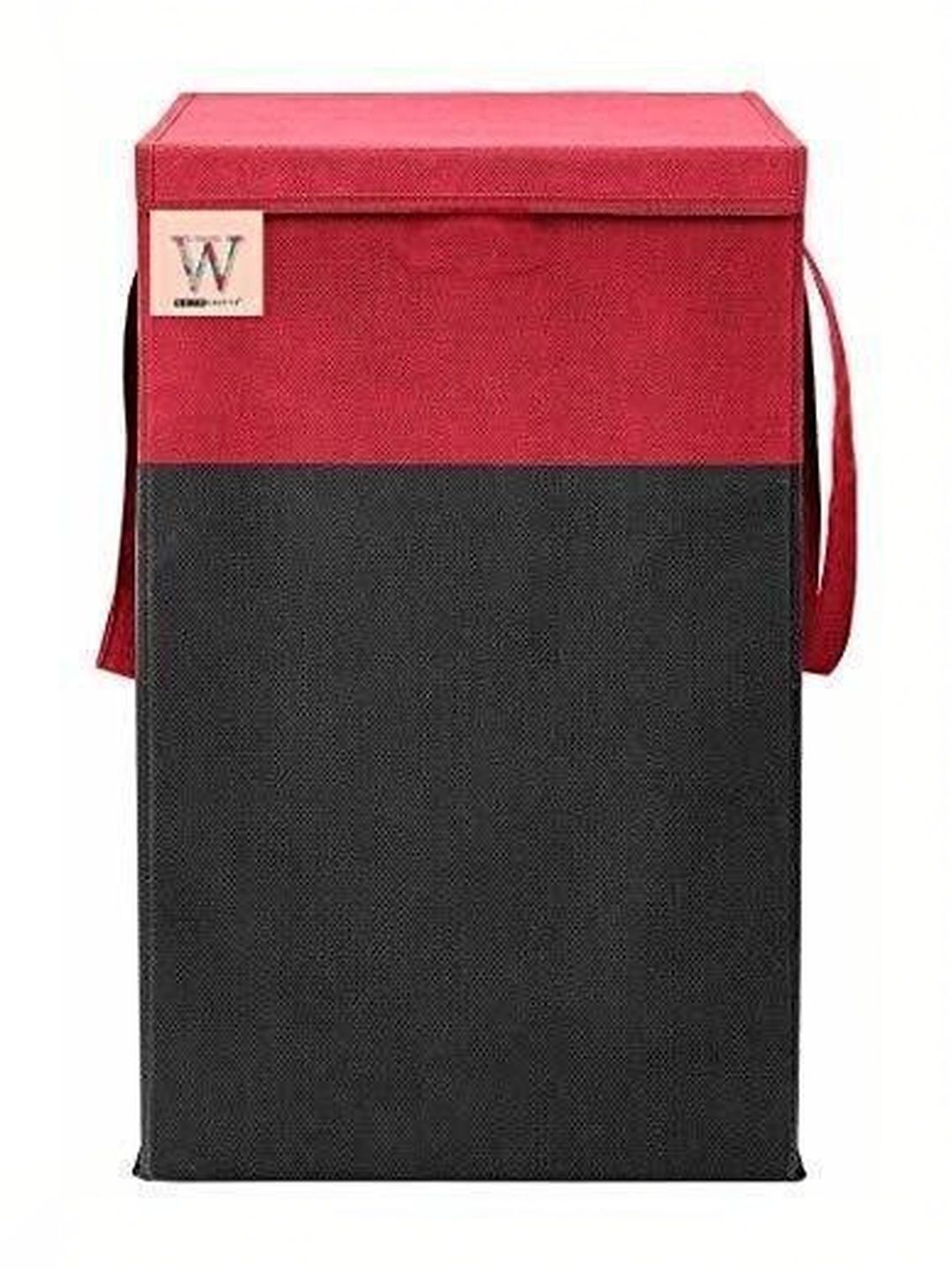 ZOVIRA Red & Black Printed Cotton Foldable Laundry Bag