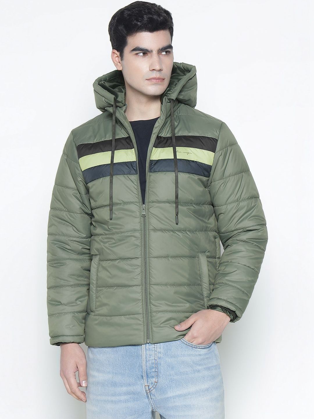 Allen Cooper Men Colourblocked Lightweight Puffer Jacket