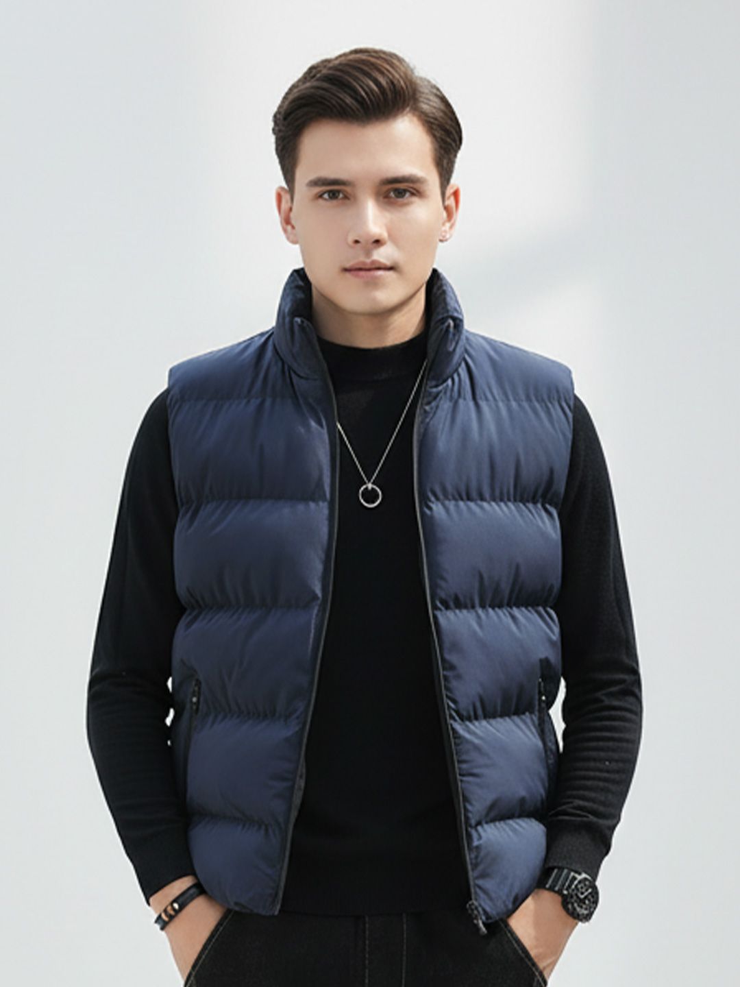Mast & Harbour Men Stand Collar Puffer Jacket