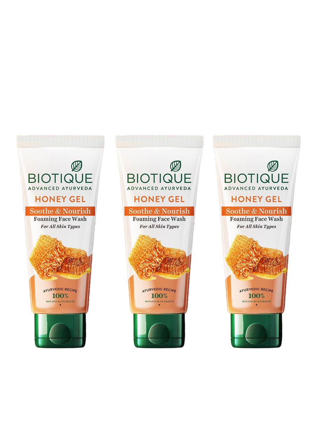 Biotique Biotique Set of 3 Honey Gel Soothe & Nourish Foaming Face Wash - 100 ml each