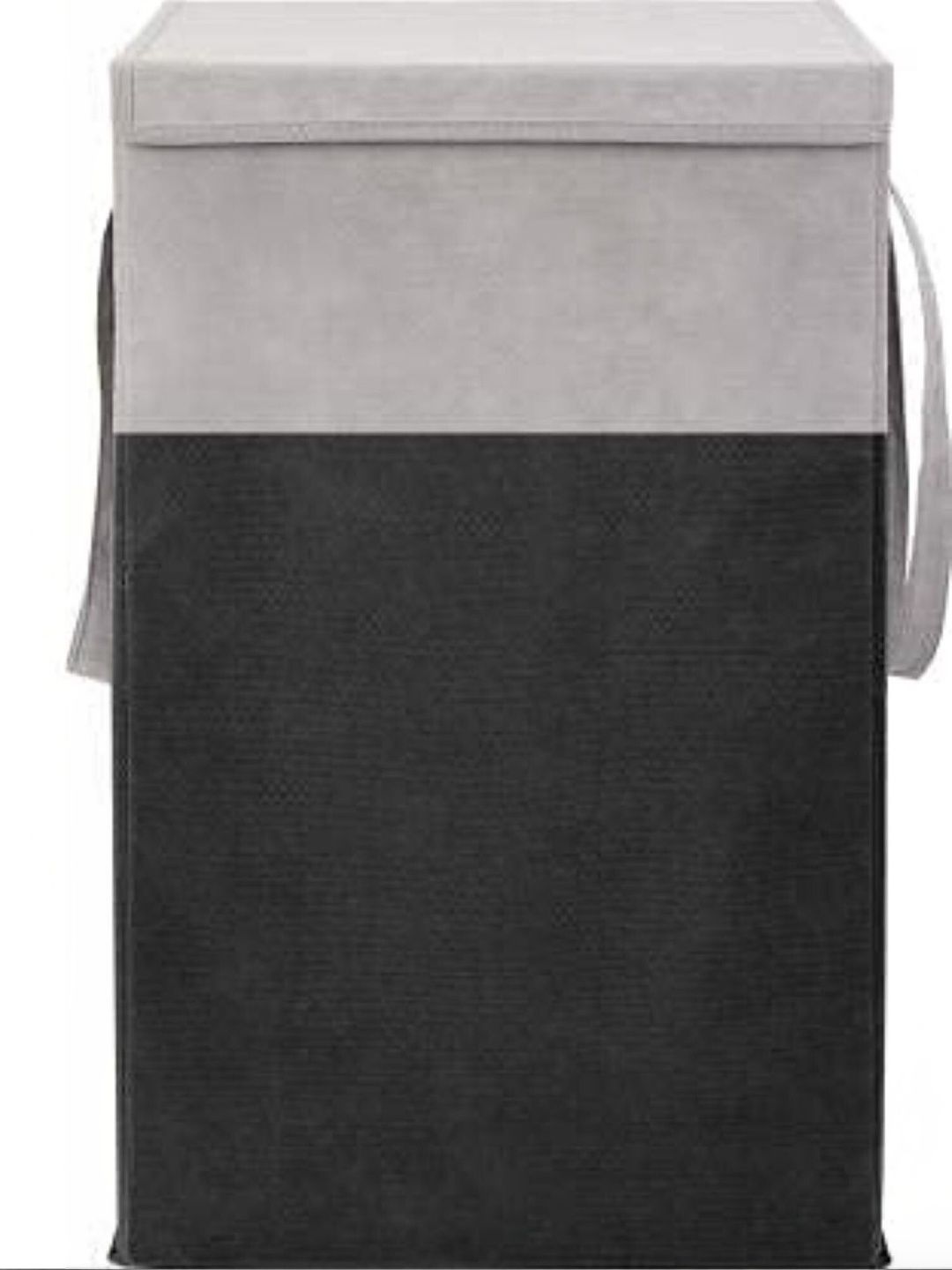 ZOVIRA Black & Grey Printed Cotton Foldable Laundry Bag