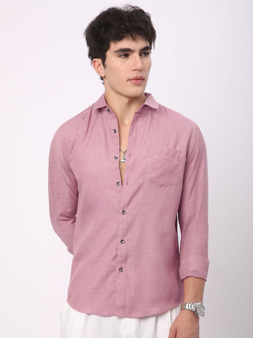 OQUENT Standard Spread Collar Regular Fit Shirt