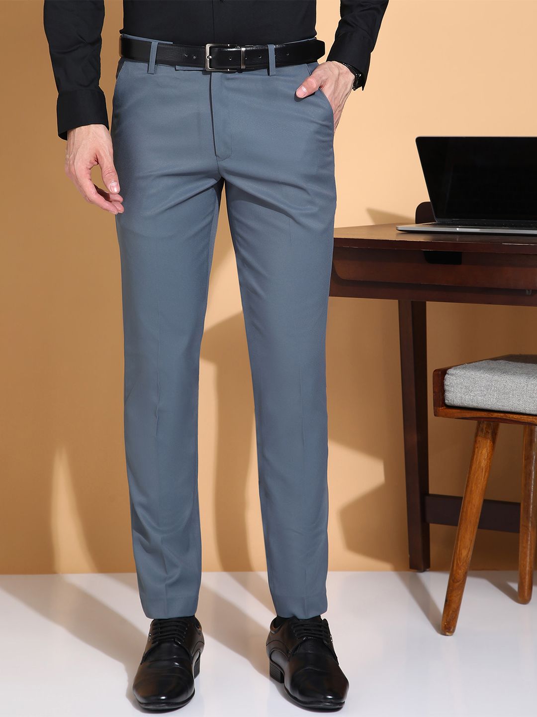 encore by INVICTUS Men Slim Fit Pleated Trousers