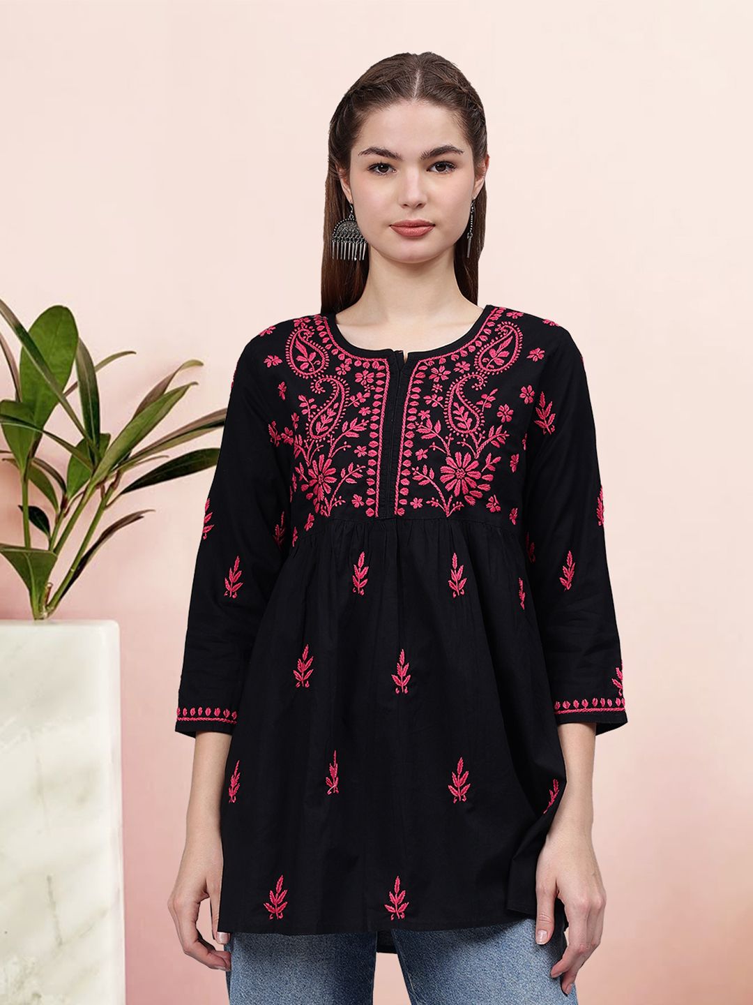 Seva Chikan Ethnic Motifs Embroidered Chikankari Chikankari Kurti