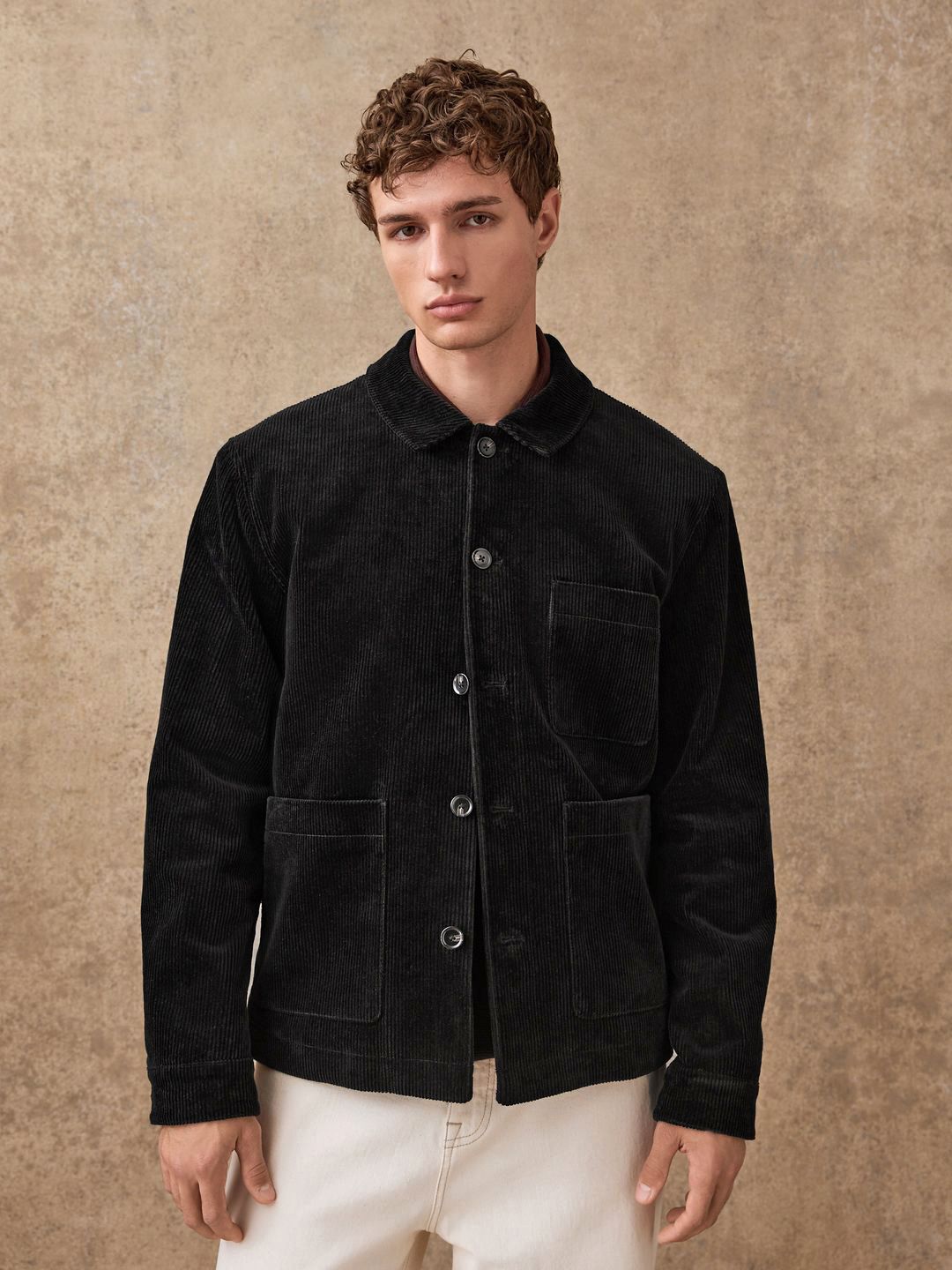 NEXT Ribbed Spread Collar Corduroy Tailored Jacket
