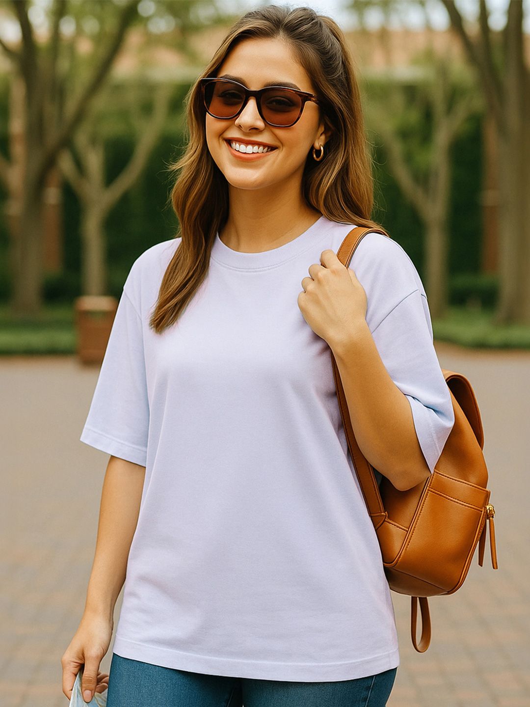 Bewakoof Women Purple Oversized T-shirt