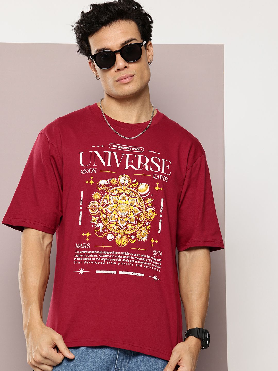 DILLINGER Men Printed Round Neck Oversized T-shirt