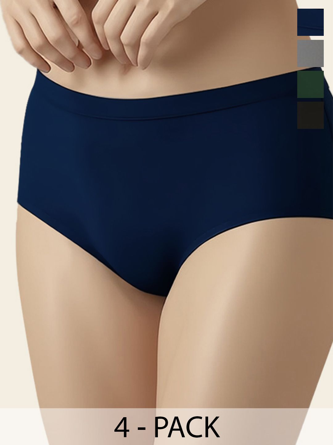 Moda Rapido Pack of 4   Mid-Rise Hipster Briefs