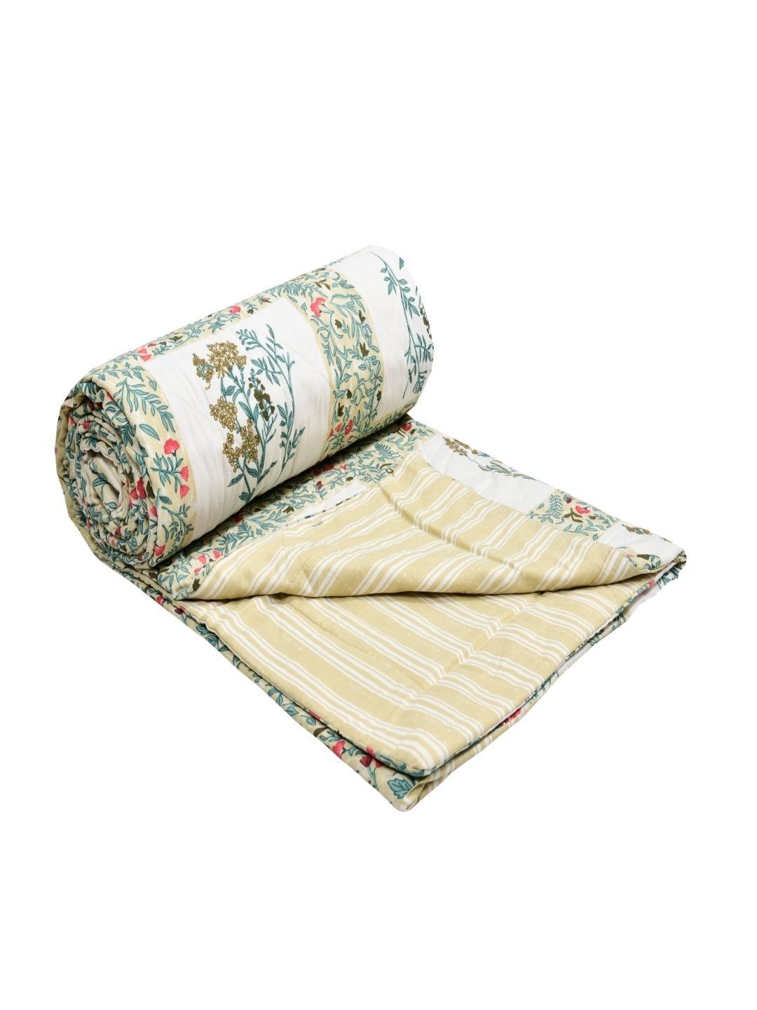 Sangria Red & Brown Printed 150 GSM Single Quilt