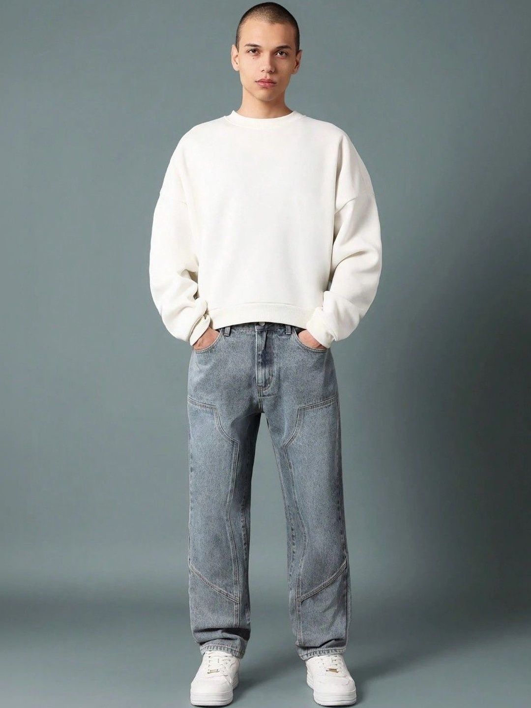 glitchez Men Relaxed Fit High-Rise Light Fade Jeans