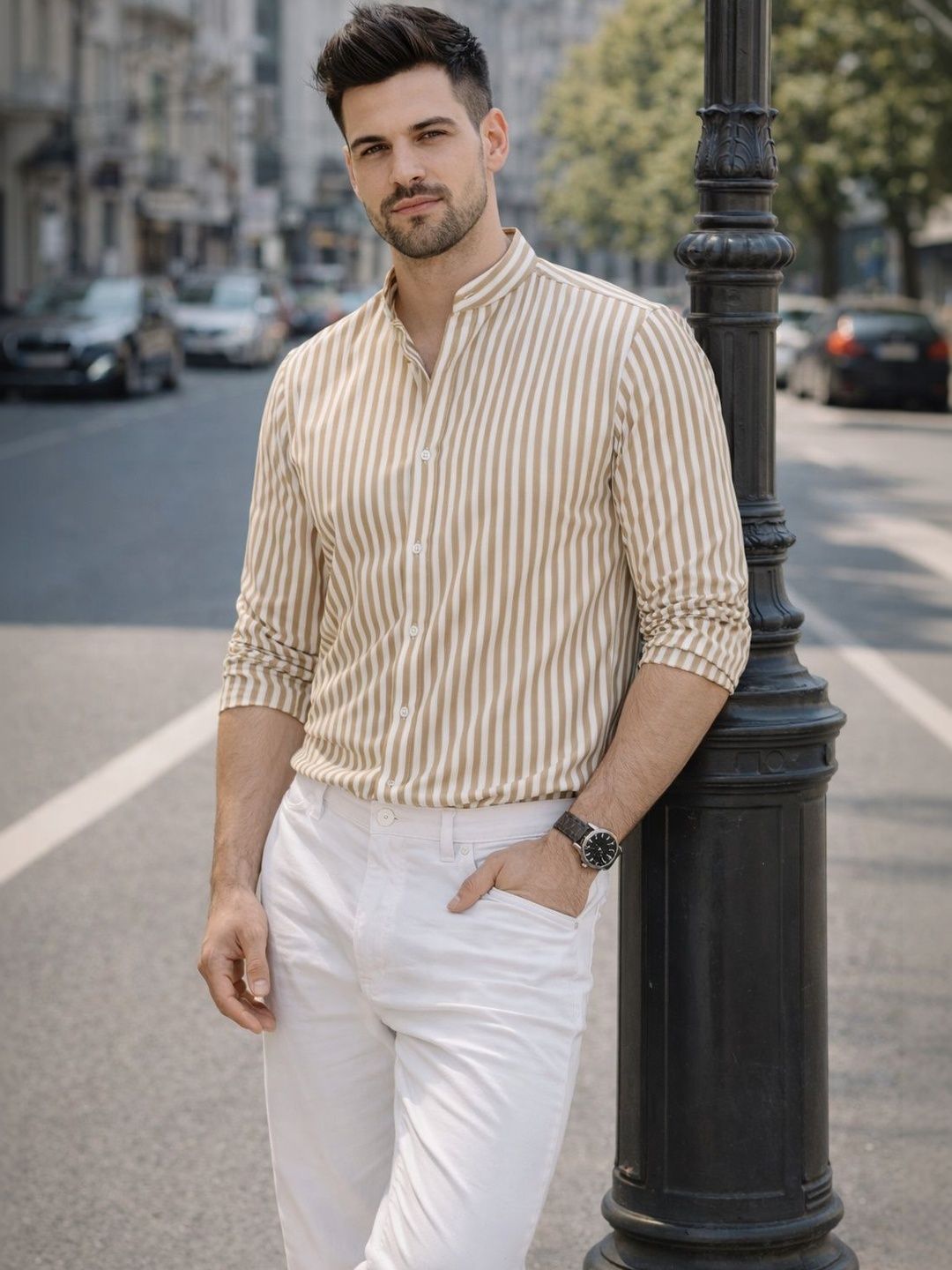 HERE&NOW Men Smart Striped Casual Shirt