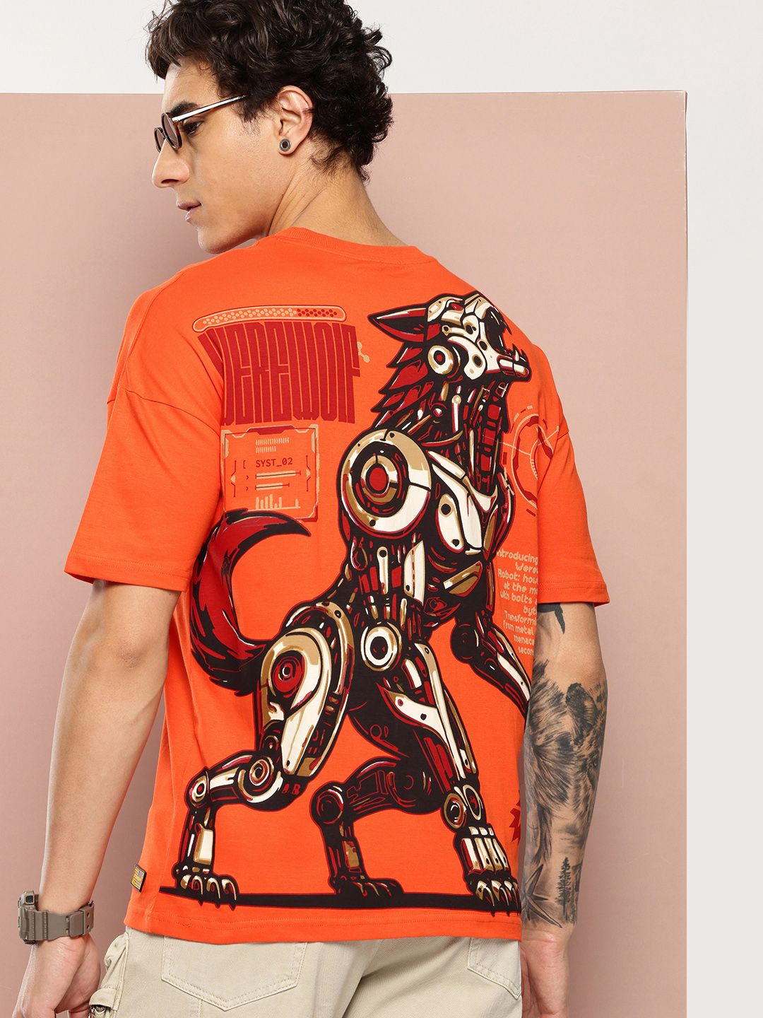 Stormborn Men Graphic Printed Drop-Shoulder Pure Cotton Oversized Fit T-shirt