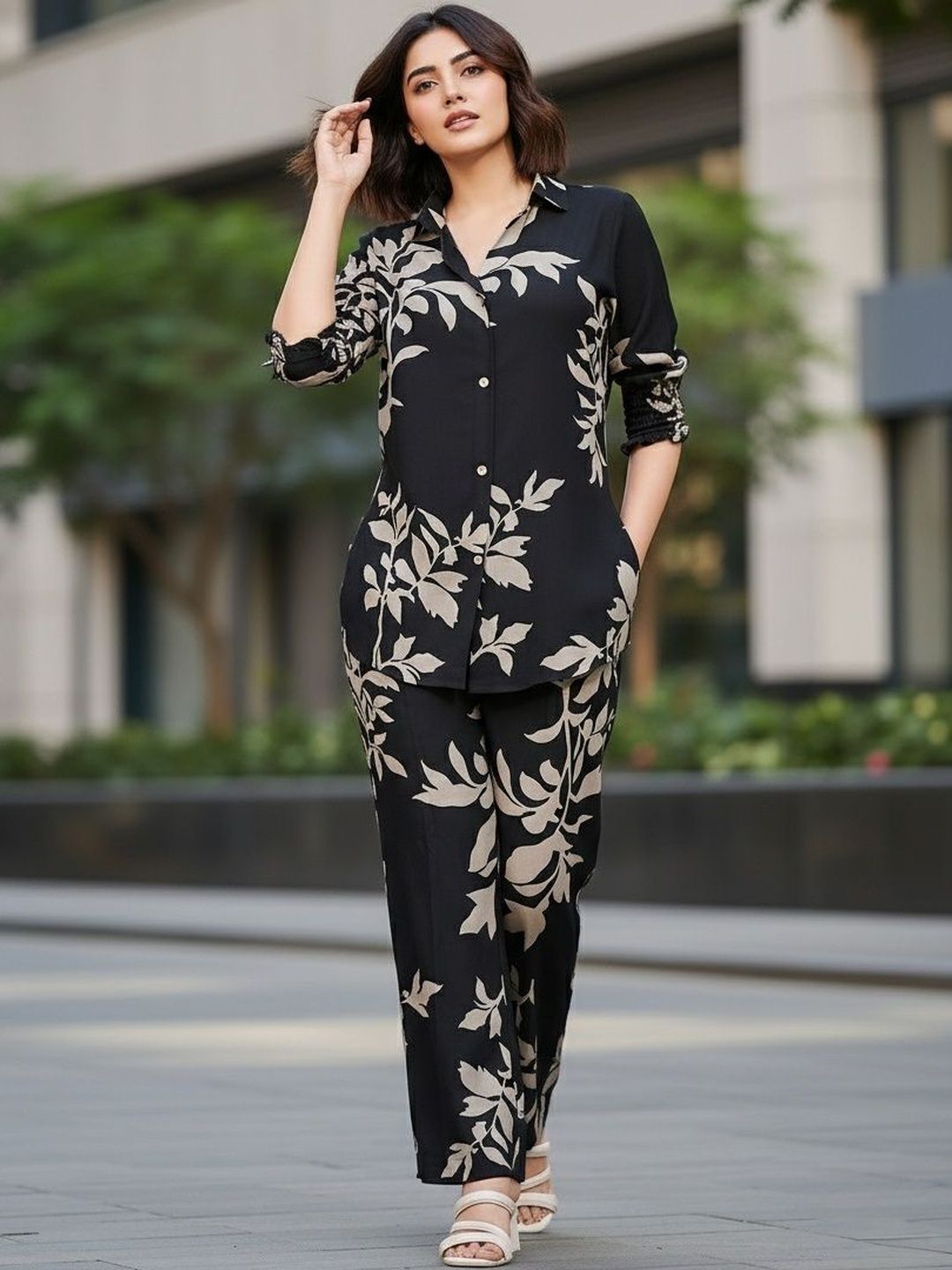 ベルク　③ Buy SZN Women Printed Shirt with Trousers - Co-Ords for Women