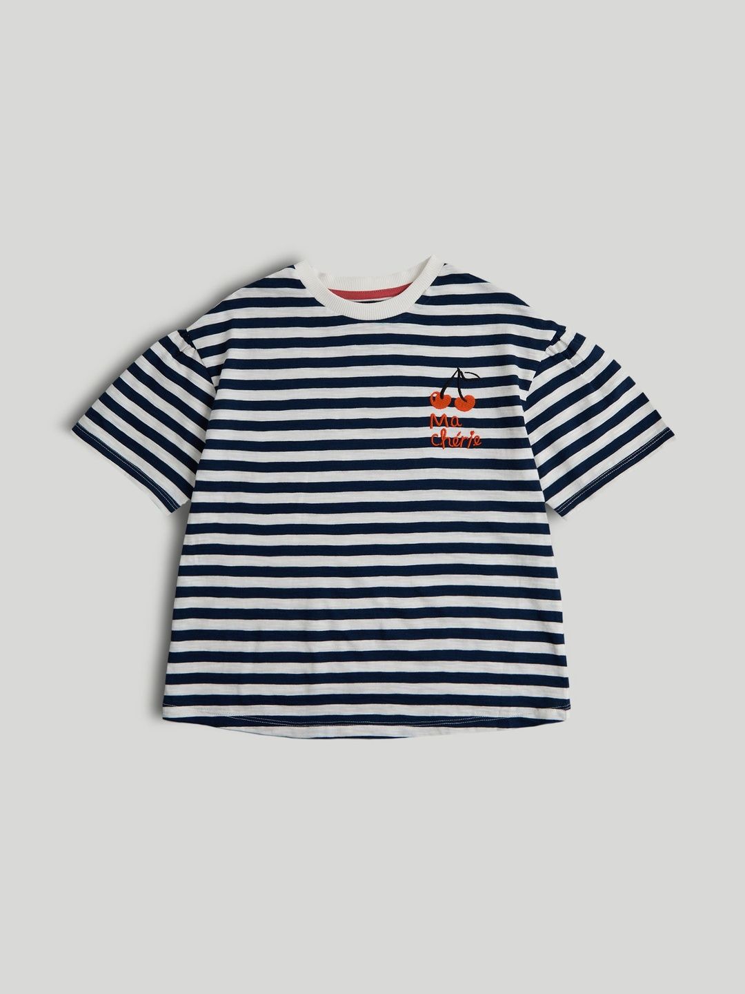 mothercare Girls Striped Applique T-shirt