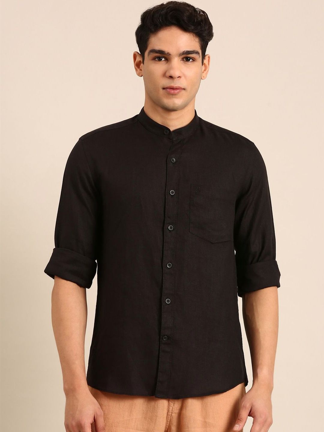 Solid Pure Linen Shirt Linen Club Men Regular Fit Solid Pure Linen Casual Shirt