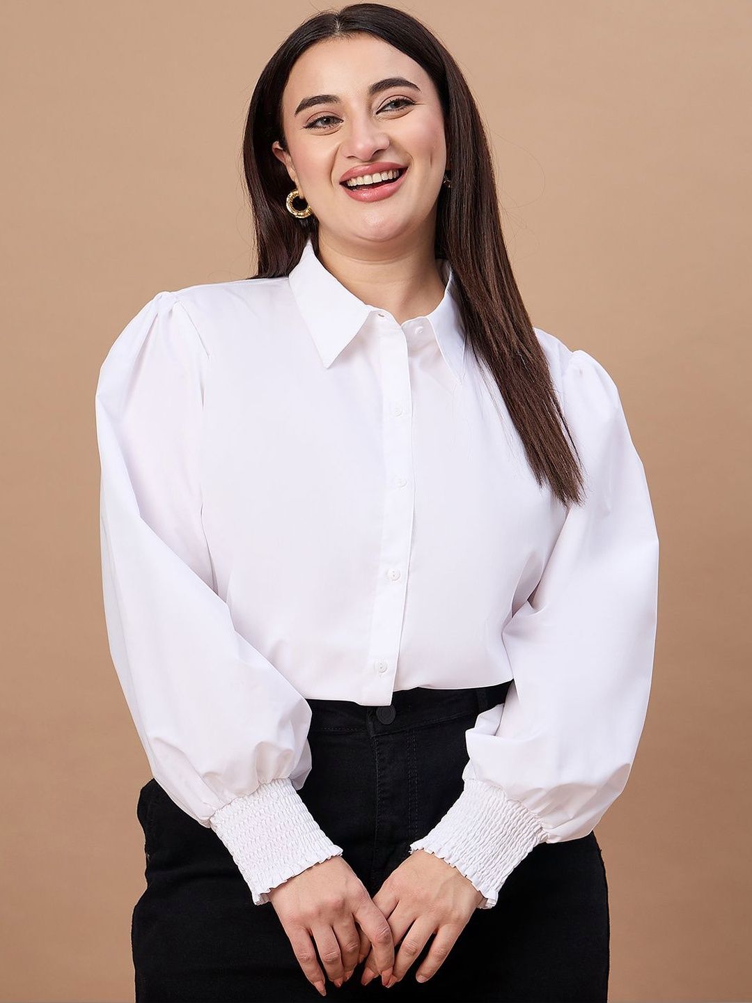 Style Quotient Plus Size Women Solid Formal Shirt