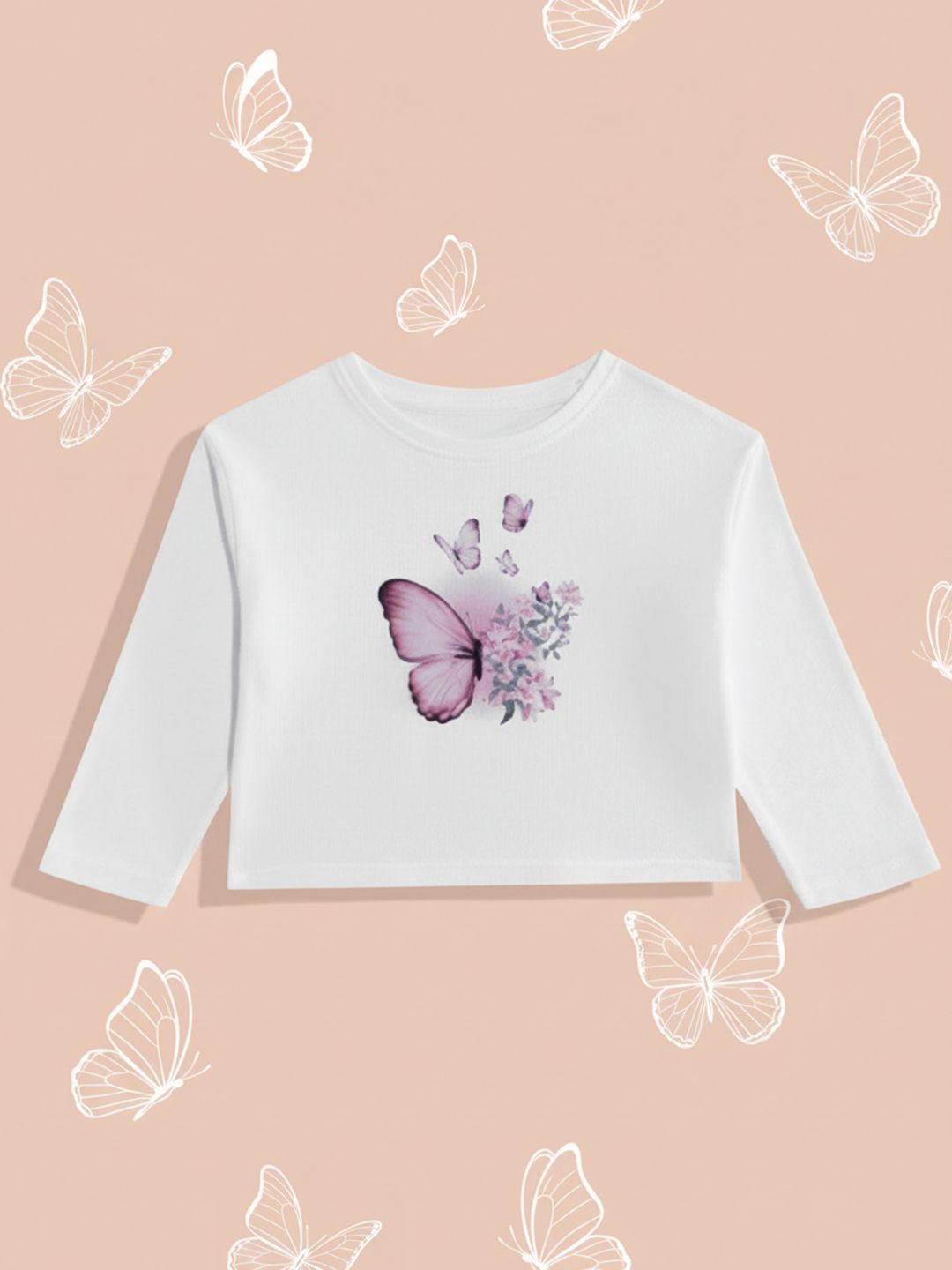 mothercare Girls Floral Print Pure Cotton T-shirt with Applique Detail