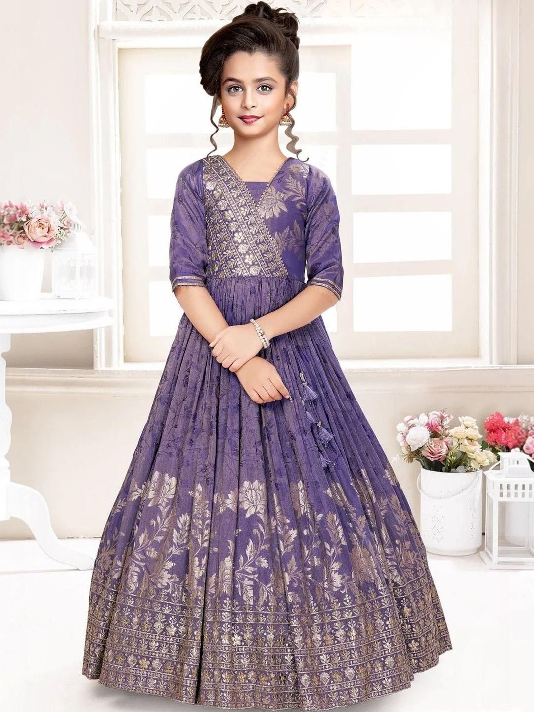 BAESD Embellished Jacquard Maxi Dress