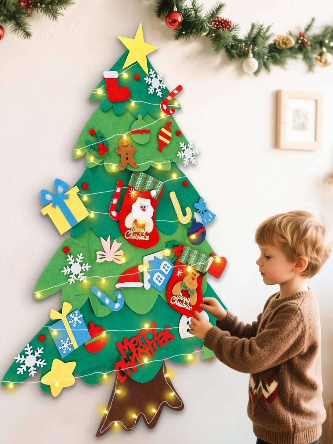 PATPAT Diy Felt Christmas Tree For Toddlers With Ornaments