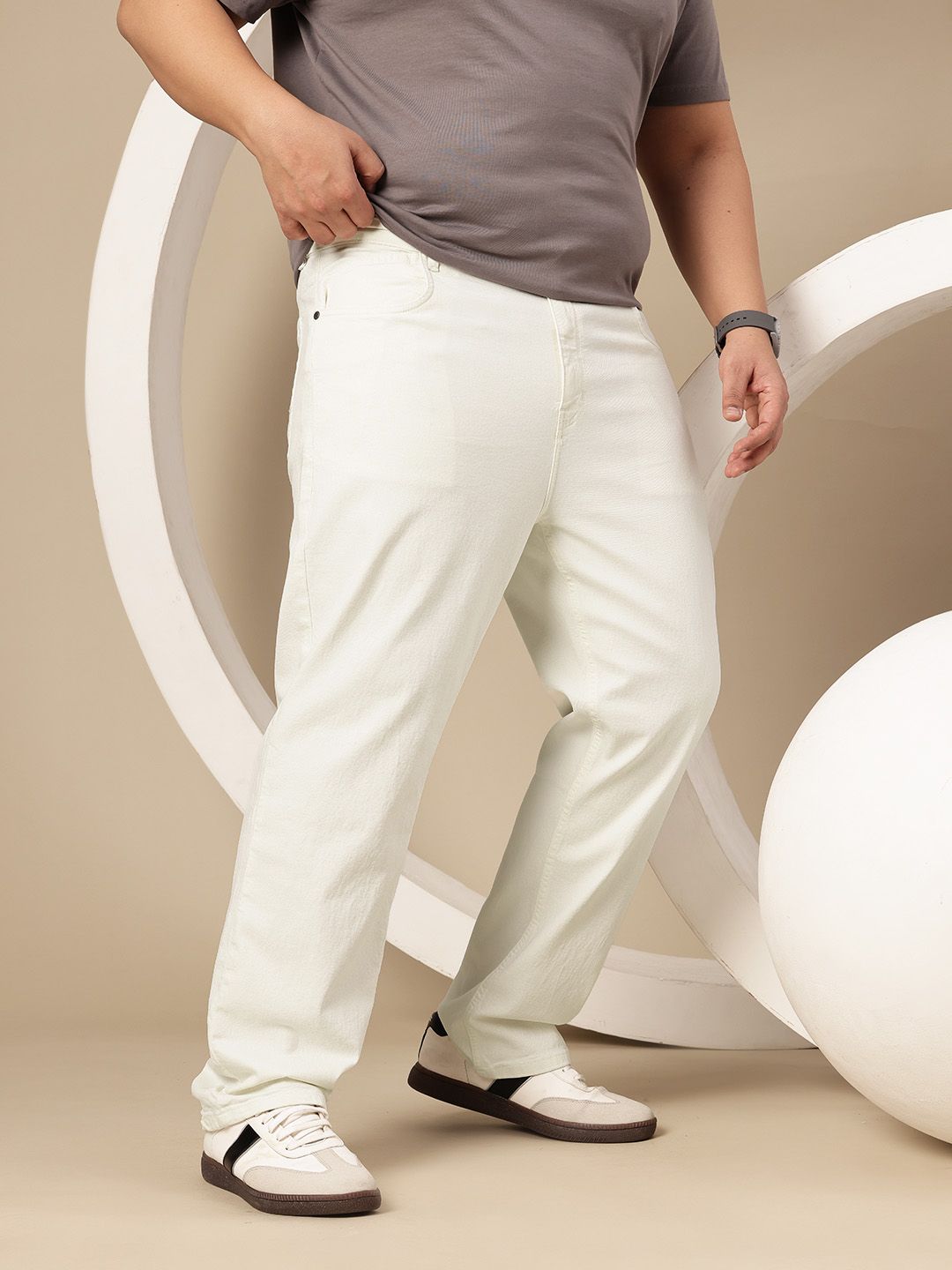 Sztori Plus Size Men Relaxed Fit Mid-Rise Stretchable Jeans