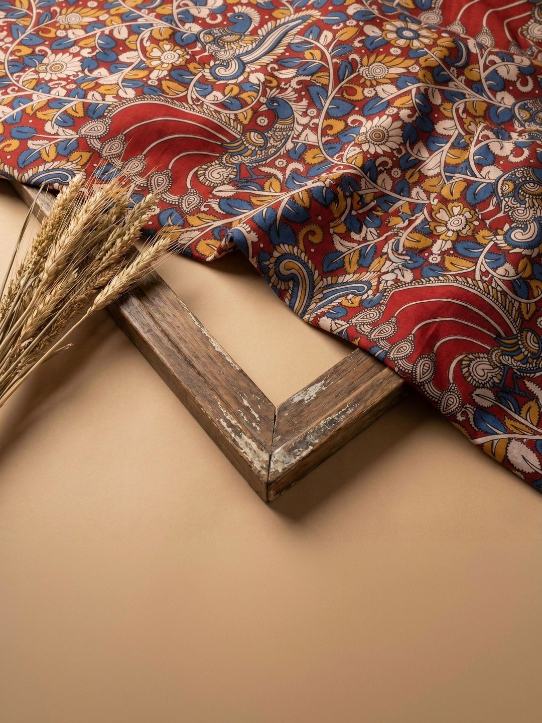 The Weaave Traveller Kalamkari Printed Pure Cotton Unstitched Kurta fabric