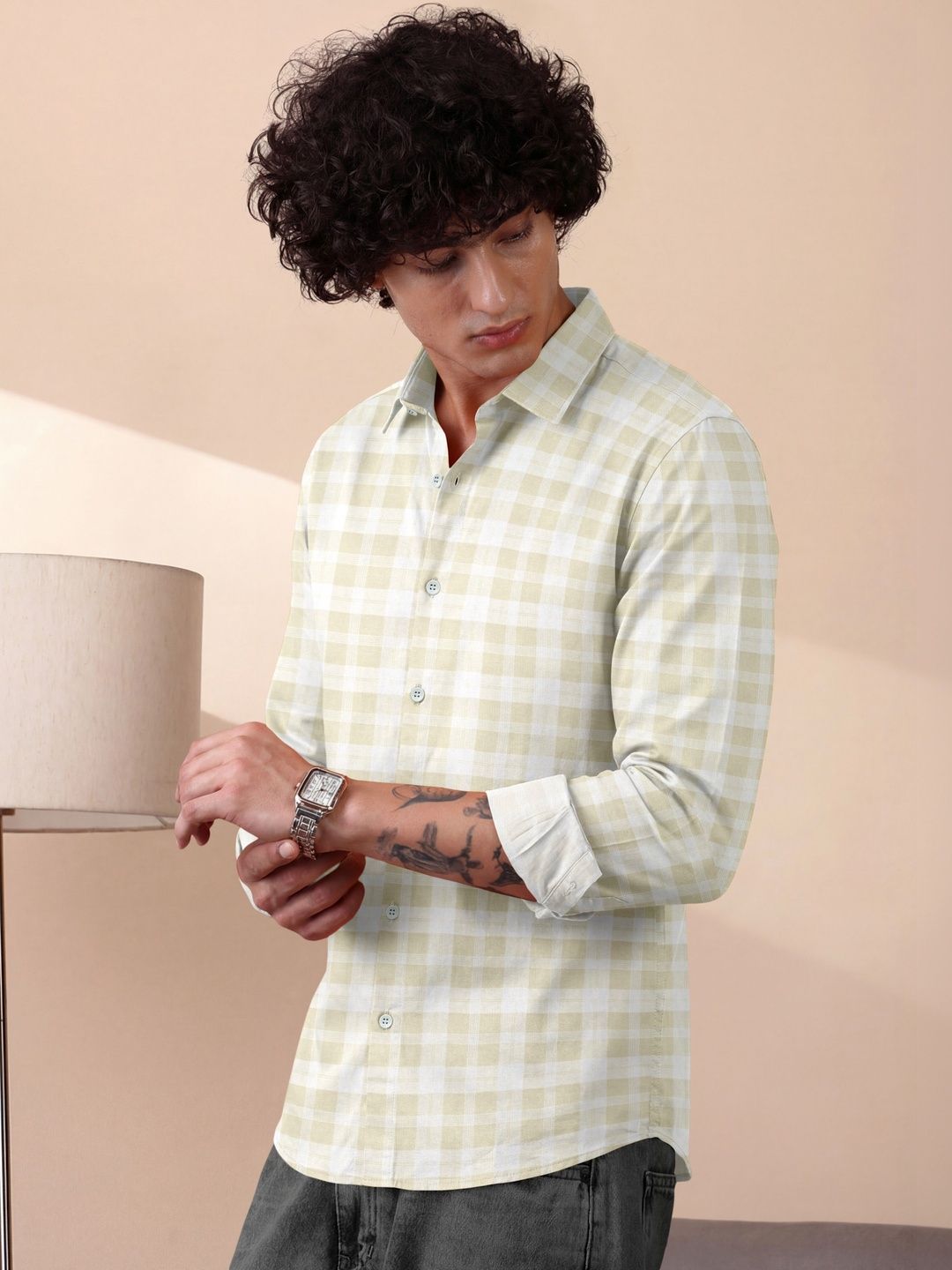 Buy SZN Men Slim Fit Gingham Checks Checked Casual Shirt - Shirts