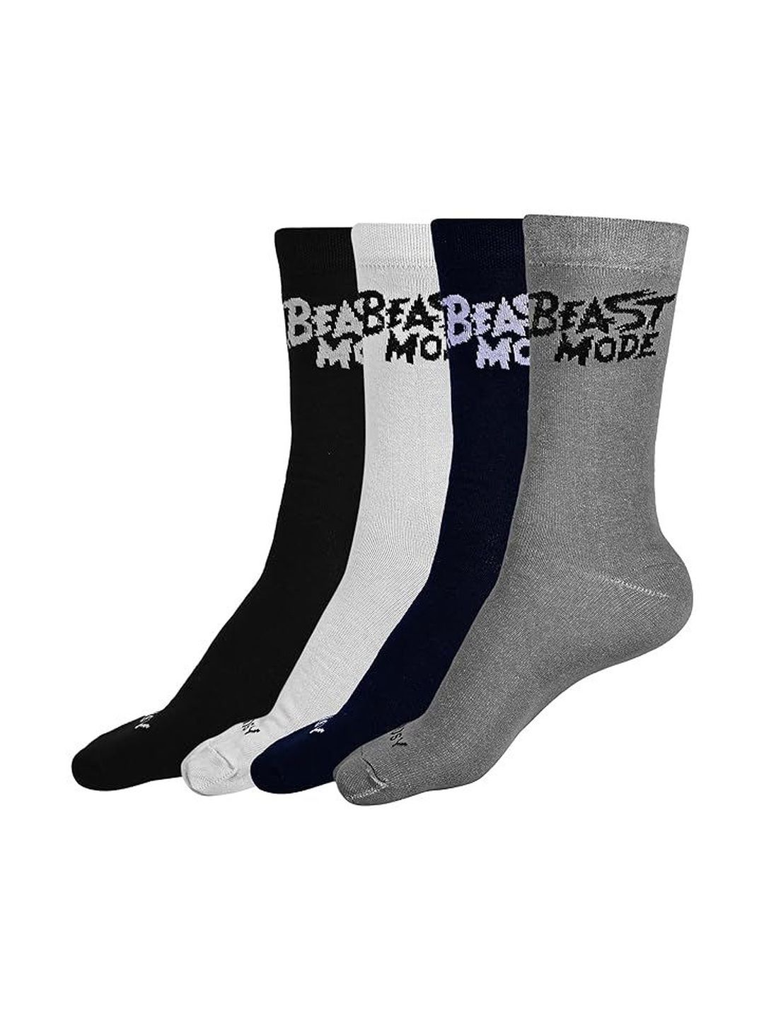 TENDSY Men Pack of 4 Printed Cotton Calf Length Socks
