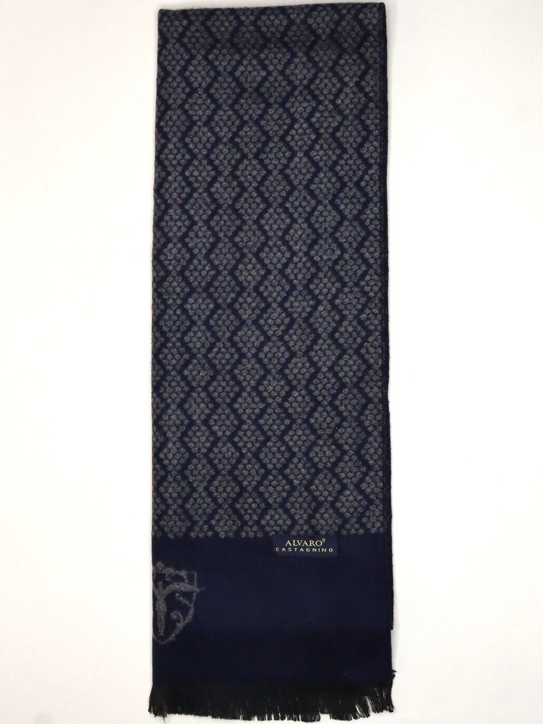 Alvaro Castagnino Men Patterned Merino Wool Mufflers