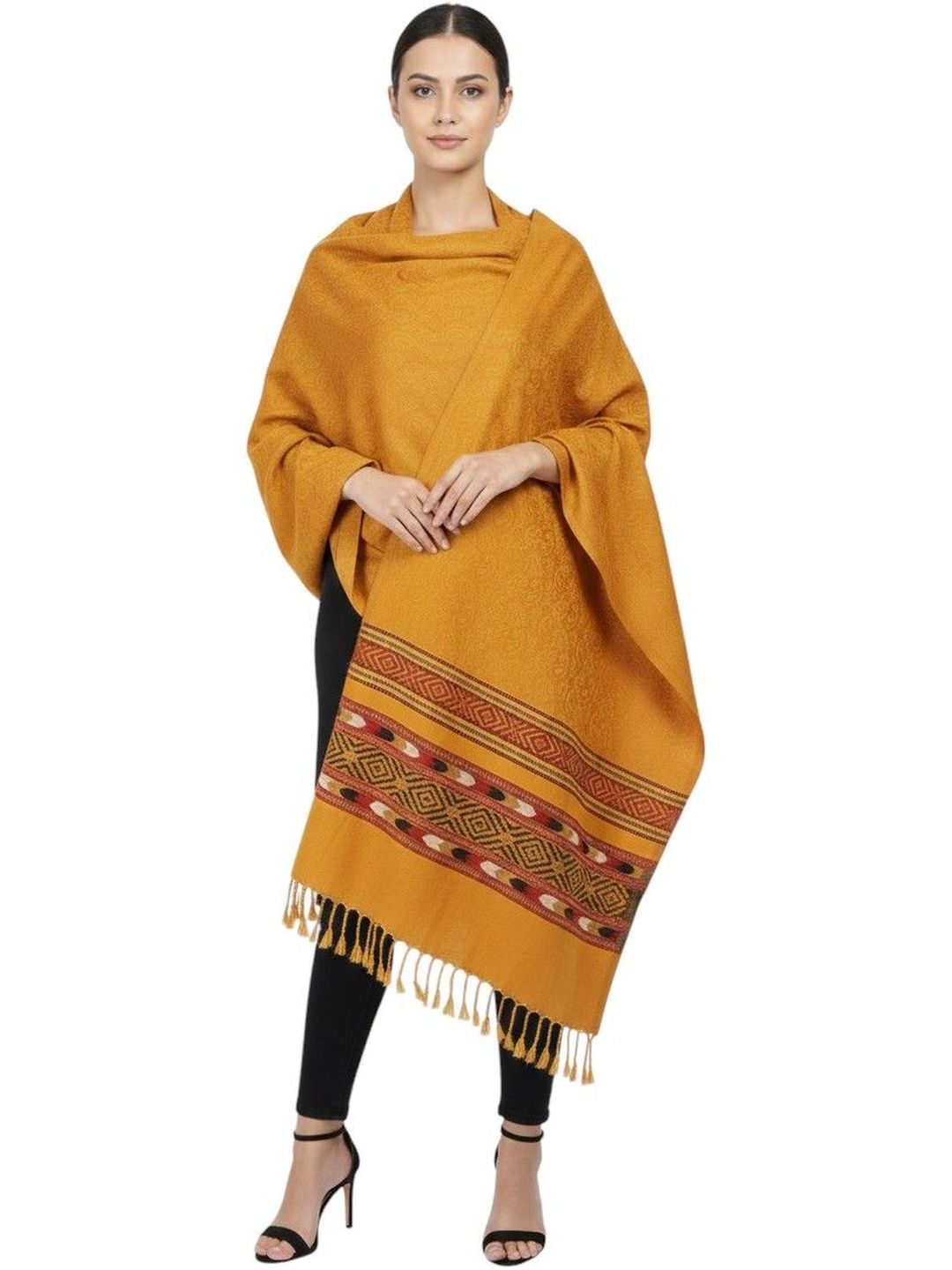 KAVIM Women Abstract Woven Design Shawl