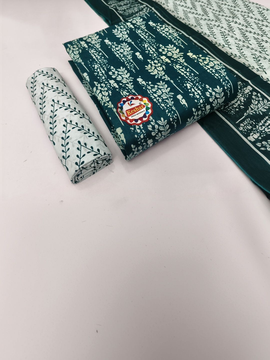 Keshar Printed Pure Cotton Unstitched Dress Material