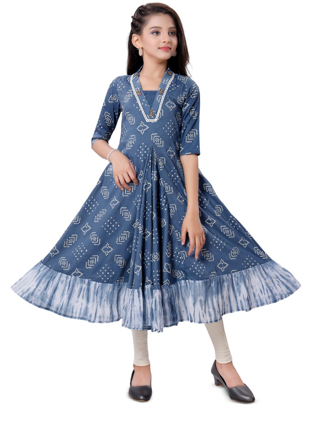 MASTARANG Girls Ethnic Motifs Embroidered Regular Kurti