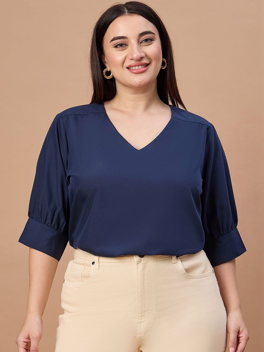 Style Quotient Plus Size Women Short Sleeve Solid Top