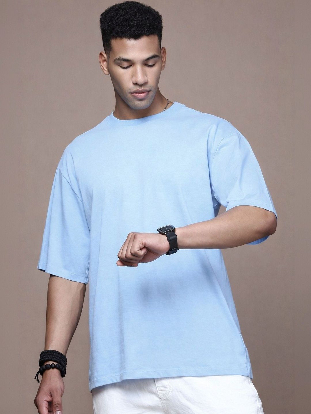 The Roadster Lifestyle Co Round Neck Oversized-Fit Tshirt