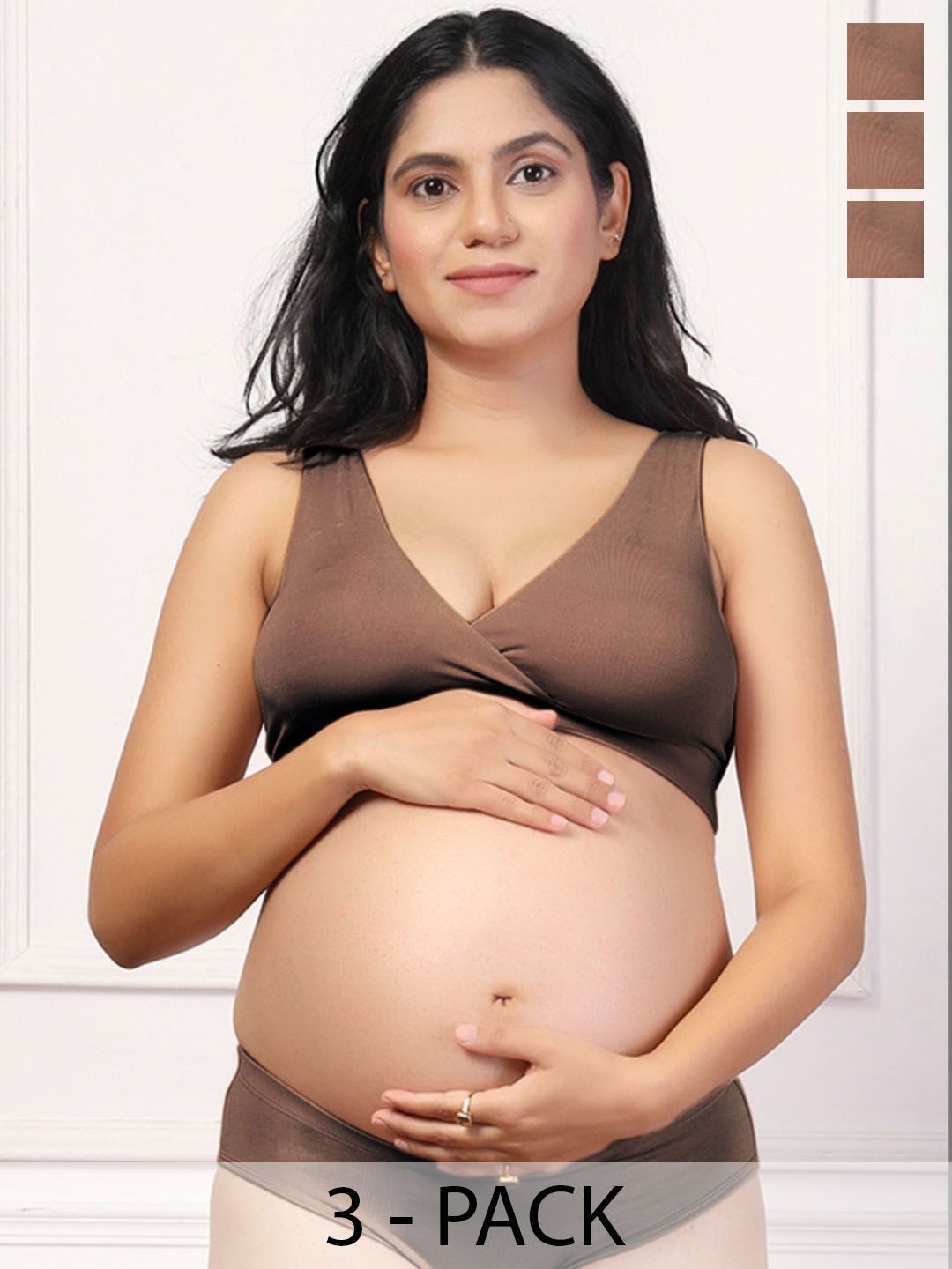 House Of Zelena Pack of 3 Womens Solid Full Coverage Bra